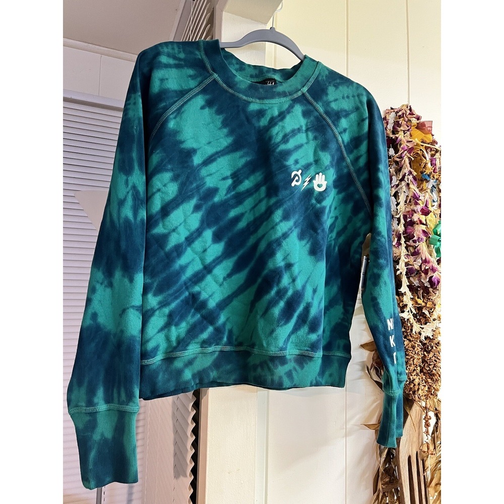 Spiritual Gangster Kendall Toole Tie Dye Sweater Peloton Green Blue Limited Rare